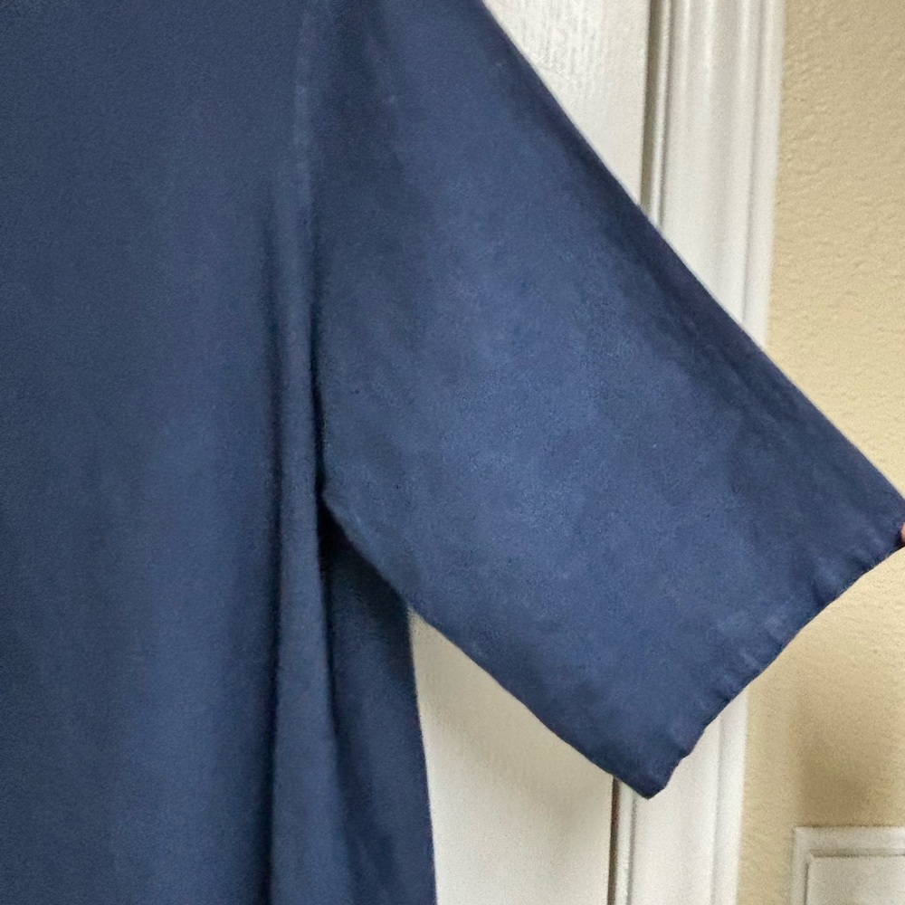 Bryn Walker Dress Linen Large Blue Long Shirt Tunic Pockets Made in USA Lagen - Picture 7 of 16